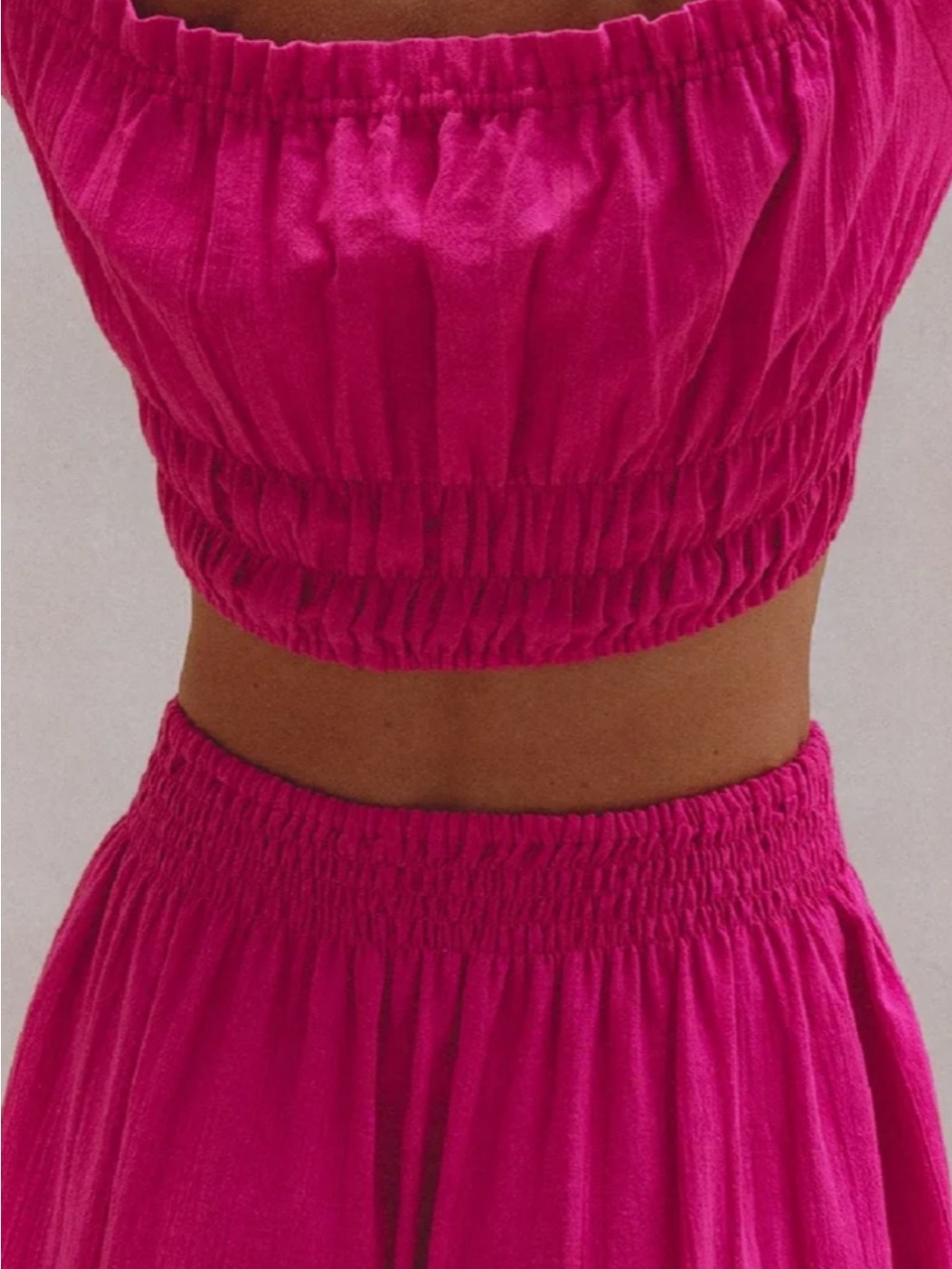 Balielf made by hand Annabelle Hot Pink Smocked Crop Top & Skirt Nwt - Picture 5 of 12